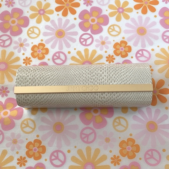 NEW Jimmy Choo Lightweight Faux Snake Skin Eyeglass Case +Branded Cleaning Cloth - Picture 5 of 14